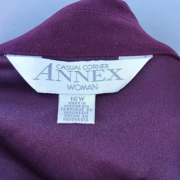 Casual Corner Annex Women's Light Jacket 16W Brown Birgundy Outdoor Zip up - Picture 10 of 11